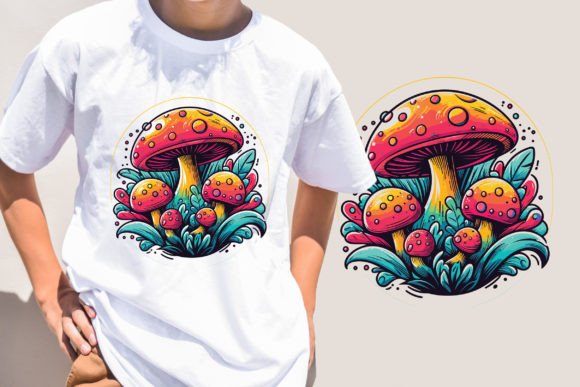 A Modern Mushroom Graphic for Elevated T-Shirt Designs