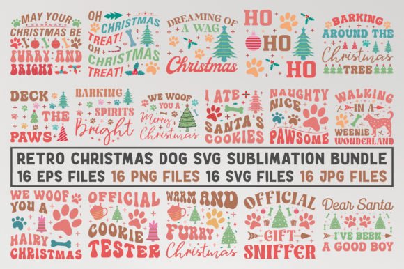 A Retro Christmas Dog Design for Festive Handmade Projects