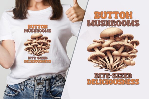 Button Mushroom Graphics for Memorable T-Shirt Designs