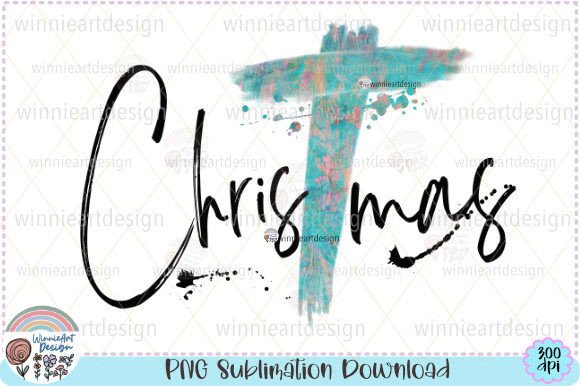 Christmas Cross Sublimation Faith Design Graphics