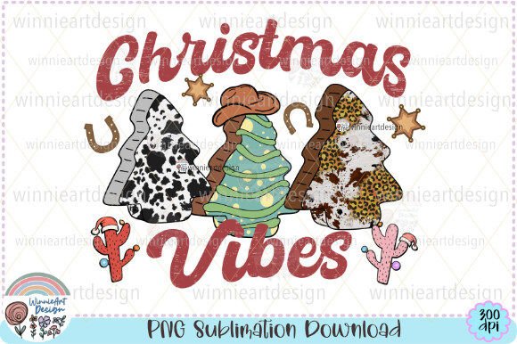 Christmas Vibes Cowhide Christmas Tree Graphics