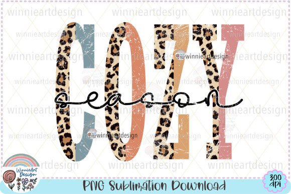 Cozy Season Sublimation Half Leopard PNG: Graphics for T-Shirt Designs & Branding