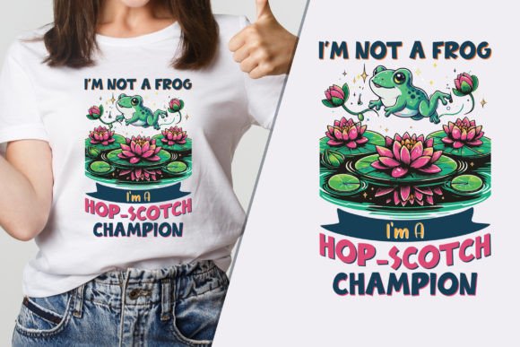 Crafting the Hopscotch Champion Frog Graphic for T-Shirt Designs