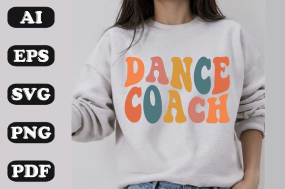 Dance Coach: Retro Wavy Graphics for T-Shirt Designs