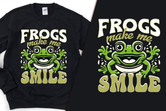 Frog Makes Me Smile: Modern Graphics & T-Shirt Designs