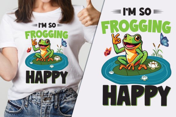 I'm So Frogging Happy Graphics for T-Shirt Designs