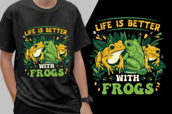 Life is Better with Frog Modern T-Shirt Graphics