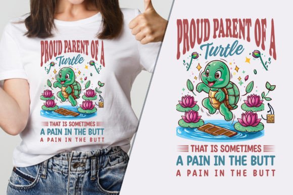 Proud Parent of a Turtle Modern T-Shirt Graphics