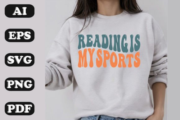 Reading is My Sports: Retro Wavy Graphics & T-Shirt Designs